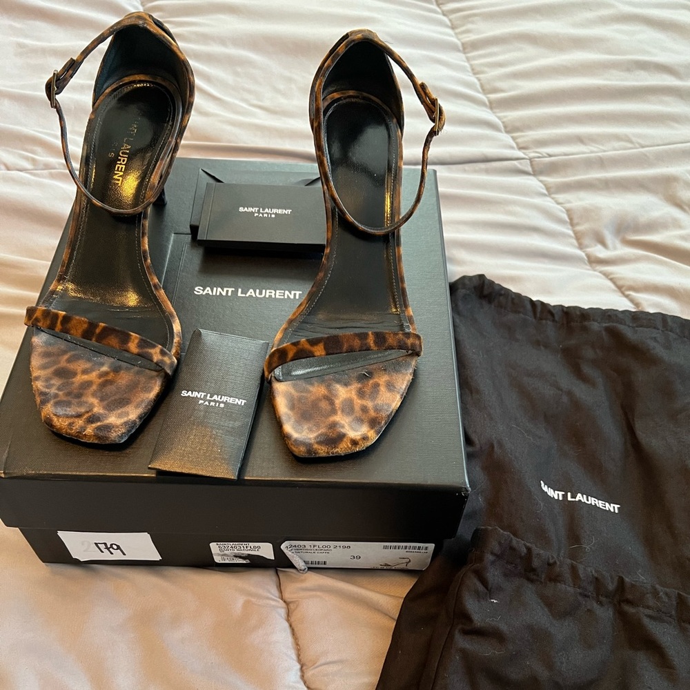 YSL Suede Vertigo Leopard heels